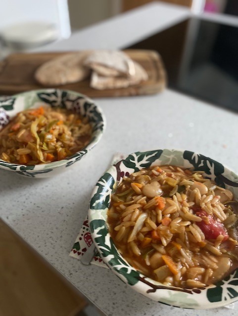 December: Butter Bean and Orzo Soup